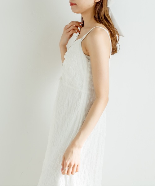 OLIVE des OLIVE(オリーブデオリーブ)の「【WEB限定カラー有】胸クシュキャミワンピース(ワンピース・レディース・サックスブルー/ブラック/オフホワイト/チェック・FREE)」の10枚目の写真