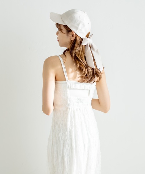 OLIVE des OLIVE(オリーブデオリーブ)の「【WEB限定カラー有】胸クシュキャミワンピース(ワンピース・レディース・サックスブルー/ブラック/オフホワイト/チェック・FREE)」の11枚目の写真