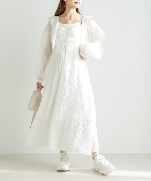 OLIVE des OLIVE(オリーブデオリーブ)の「【WEB限定カラー有】胸クシュキャミワンピース(ワンピース・レディース・サックスブルー/ブラック/オフホワイト/チェック・FREE)」の14枚目の写真