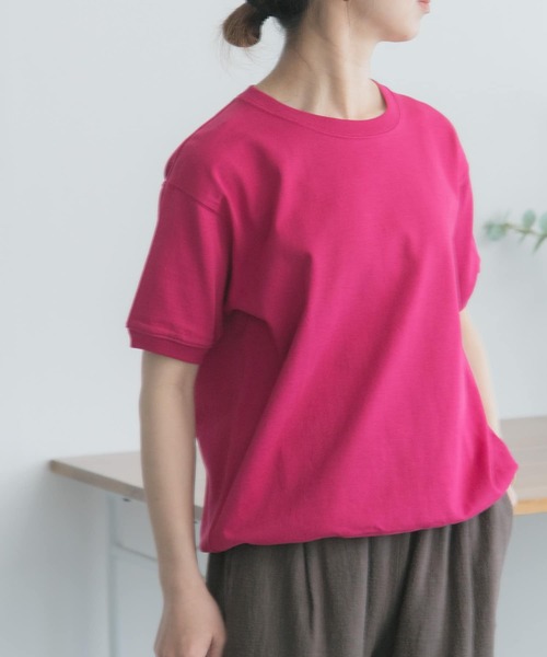 FORK&SPOON（フォークアンドスプーン）の「FORK&SPOON　ヘビーウェイト天竺ショートスリーブTシャツ（Tシャツ/カットソー・レディース・ブラック/オフホワイト/グリーン系その他/ピンク/ネイビー・1）」の5枚目の写真