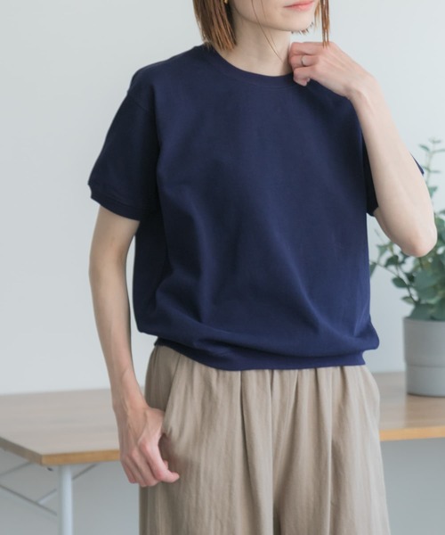 FORK&SPOON（フォークアンドスプーン）の「FORK&SPOON　ヘビーウェイト天竺ショートスリーブTシャツ（Tシャツ/カットソー・レディース・ブラック/オフホワイト/グリーン系その他/ピンク/ネイビー・1）」の6枚目の写真