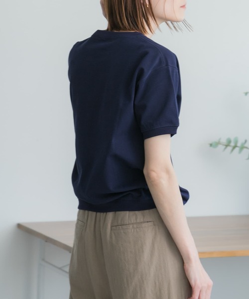 FORK&SPOON（フォークアンドスプーン）の「FORK&SPOON　ヘビーウェイト天竺ショートスリーブTシャツ（Tシャツ/カットソー・レディース・ブラック/オフホワイト/グリーン系その他/ピンク/ネイビー・1）」の7枚目の写真