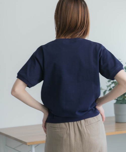 FORK&SPOON（フォークアンドスプーン）の「FORK&SPOON　ヘビーウェイト天竺ショートスリーブTシャツ（Tシャツ/カットソー・レディース・ブラック/オフホワイト/グリーン系その他/ピンク/ネイビー・1）」の8枚目の写真