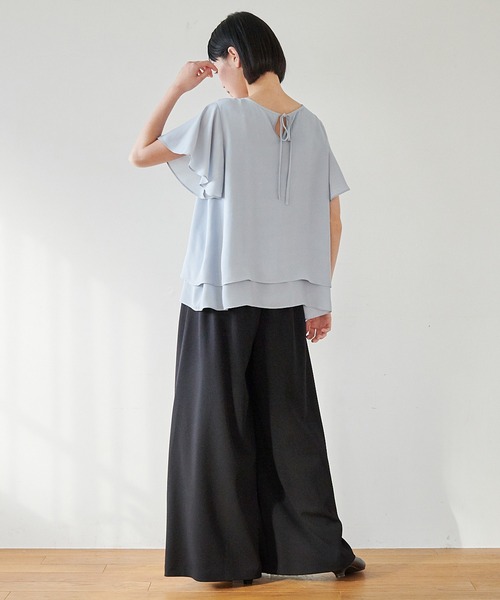 for/c(フォーシー)の「フレア袖バックリボンTブラウス【サスティナブル】(シャツ/ブラウス・レディース・グレイッシュブルー/ライトベージュ/ネイビー/ブラック/ホワイト・LL/M/L)」の21枚目の写真