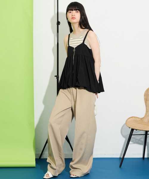 THE YOn（ザヨン）の「バルーンヘムキャミチュニック（キャミソール・レディース・ライム/シルバーグレー/ブラック・FREE）」の10枚目の写真