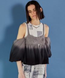 MAISON SPECIAL | Gradation Sweat Puff Sleeve Peplum Tops/グラデーションスウェットパフスリーブペプラムトップス【MAISON SPECIAL/メゾンスペシャル】(Tシャツ/カットソー)