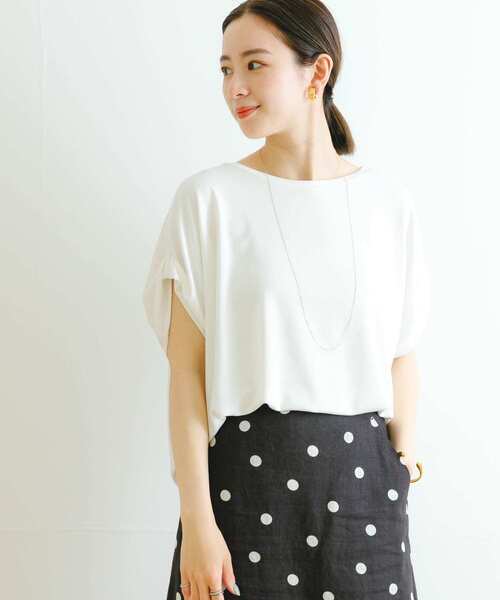 URBAN RESEARCH(アーバンリサーチ)の「Relax drape T-shirts(Tシャツ/カットソー・レディース・オフホワイト/チャコールグレー・FREE)」の5枚目の写真