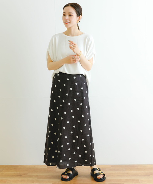 URBAN RESEARCH(アーバンリサーチ)の「Relax drape T-shirts(Tシャツ/カットソー・レディース・オフホワイト/チャコールグレー・FREE)」の8枚目の写真