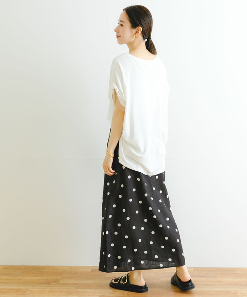 URBAN RESEARCH(アーバンリサーチ)の「Relax drape T-shirts(Tシャツ/カットソー・レディース・オフホワイト/チャコールグレー・FREE)」の9枚目の写真