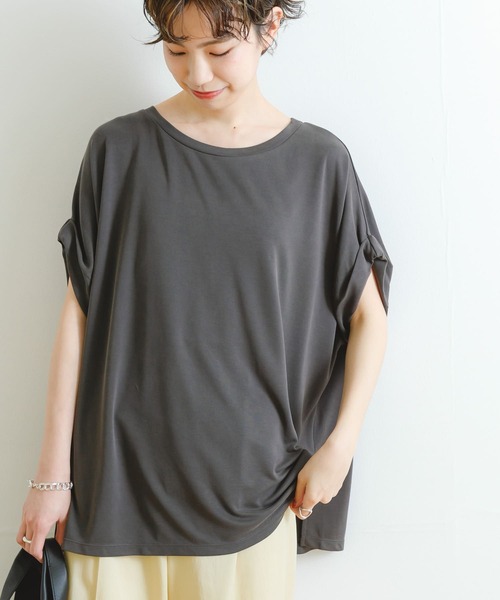 URBAN RESEARCH(アーバンリサーチ)の「Relax drape T-shirts(Tシャツ/カットソー・レディース・オフホワイト/チャコールグレー・FREE)」の14枚目の写真