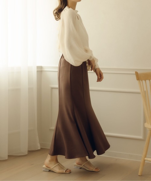 fupel（フぺル）の「2WAYシアーボウタイブラウス（シャツ/ブラウス・レディース・ライトブルー/アイボリー・FREE）」の9枚目の写真