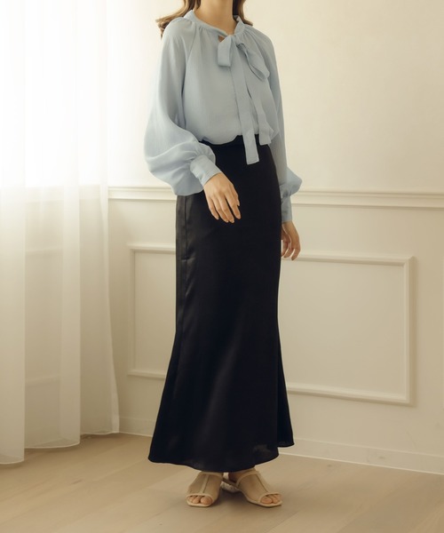 fupel（フぺル）の「2WAYシアーボウタイブラウス（シャツ/ブラウス・レディース・ライトブルー/アイボリー・FREE）」の17枚目の写真