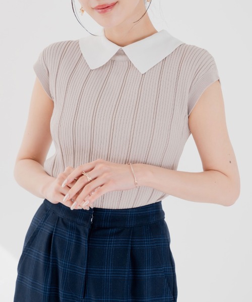 qumerry.（キュメリ）の「バックリボンフレンチプルオーバー（その他トップス・レディース・ネイビー/ブラック/ピンクベージュ・FREE）」の3枚目の写真