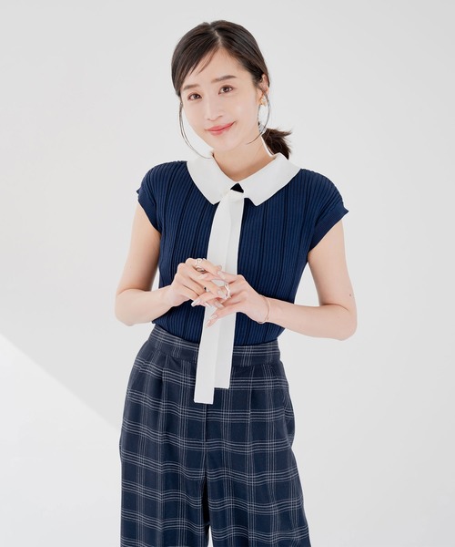 qumerry.（キュメリ）の「バックリボンフレンチプルオーバー（その他トップス・レディース・ネイビー/ブラック/ピンクベージュ・FREE）」の4枚目の写真