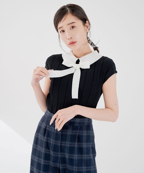 qumerry.（キュメリ）の「バックリボンフレンチプルオーバー（その他トップス・レディース・ネイビー/ブラック/ピンクベージュ・FREE）」の17枚目の写真