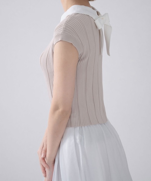 qumerry.（キュメリ）の「バックリボンフレンチプルオーバー（その他トップス・レディース・ネイビー/ブラック/ピンクベージュ・FREE）」の8枚目の写真