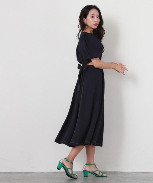 Cheek ウエストスリットショースキンワンピース Cheek（チーク）の「ウエストスリットショースキンワンピース