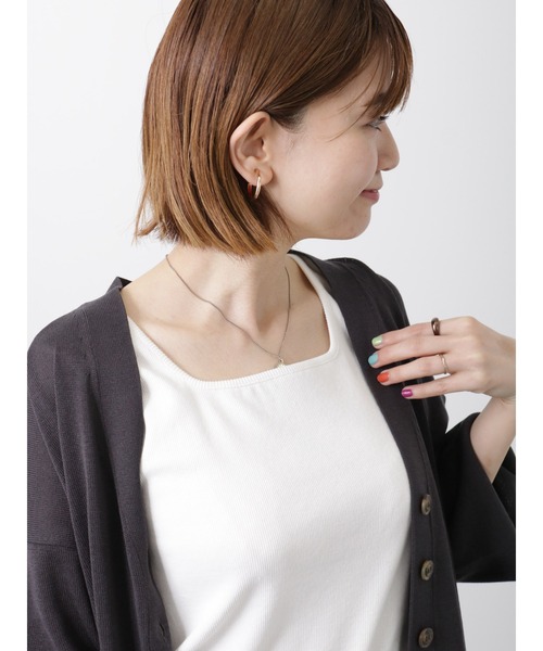 Lugnoncure（ルノンキュール）の「テレコスクエアネックタンクトップ（タンクトップ・レディース・ブラック/オフホワイト/ブルー/ミント・ﾌﾘ-）」の2枚目の写真