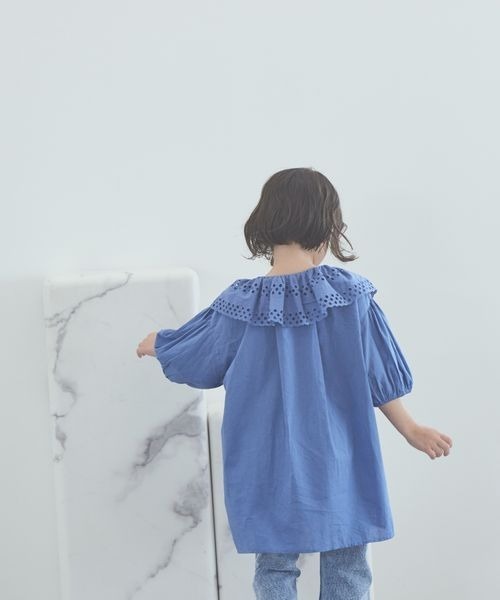 LOWRYS FARM（ローリーズファーム）の「ＩＮＤＩＡＩＳフリルワンピースＳＳ　198767（ワンピース・キッズ・ホワイト/ブルー・110cm/120cm/130cm/140cm/150cm）」の15枚目の写真