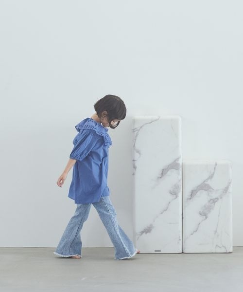 LOWRYS FARM（ローリーズファーム）の「ＩＮＤＩＡＩＳフリルワンピースＳＳ　198767（ワンピース・キッズ・ホワイト/ブルー・110cm/120cm/130cm/140cm/150cm）」の9枚目の写真