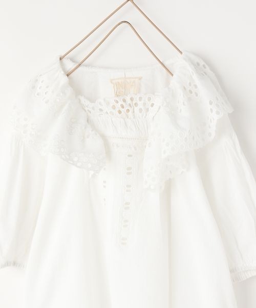 LOWRYS FARM（ローリーズファーム）の「ＩＮＤＩＡＩＳフリルワンピースＳＳ　198767（ワンピース・キッズ・ホワイト/ブルー・110cm/120cm/130cm/140cm/150cm）」の7枚目の写真