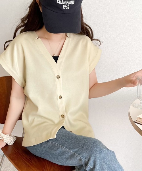 Java(ジャバ)の「《JaVa ジャバコラボ》大人の魅力。2wayリネンライクショートブラウス(シャツ/ブラウス・レディース・アイボリー/ベージュ/ブラック・X-LARGE/SMALL/LARGE/MEDIUM)」の15枚目の写真