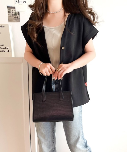 Java(ジャバ)の「《JaVa ジャバコラボ》大人の魅力。2wayリネンライクショートブラウス(シャツ/ブラウス・レディース・アイボリー/ベージュ/ブラック・X-LARGE/SMALL/LARGE/MEDIUM)」の8枚目の写真