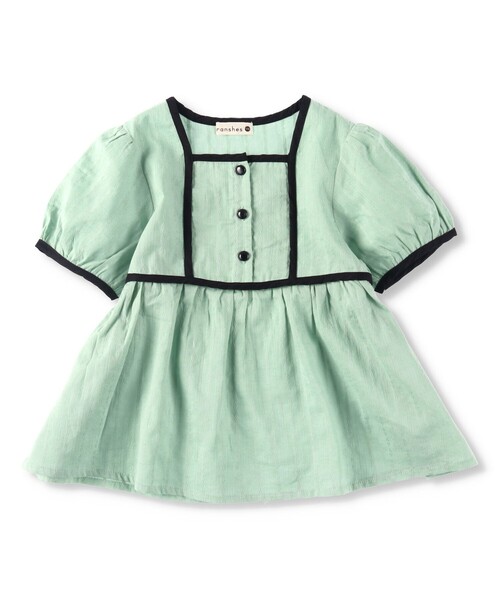 BRANSHES(ブランシェス)の「【プチレディ】配色パイピング半袖ブラウス(シャツ/ブラウス・キッズ・ピンク/ライトグリーン・100/150/110/130/140/120)」の14枚目の写真