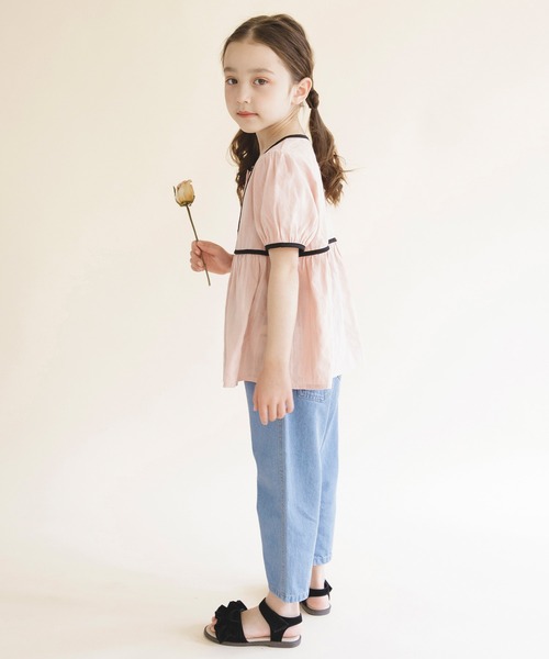 BRANSHES(ブランシェス)の「【プチレディ】配色パイピング半袖ブラウス(シャツ/ブラウス・キッズ・ピンク/ライトグリーン・100/150/110/130/140/120)」の15枚目の写真