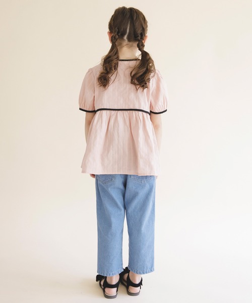 BRANSHES(ブランシェス)の「【プチレディ】配色パイピング半袖ブラウス(シャツ/ブラウス・キッズ・ピンク/ライトグリーン・100/150/110/130/140/120)」の7枚目の写真
