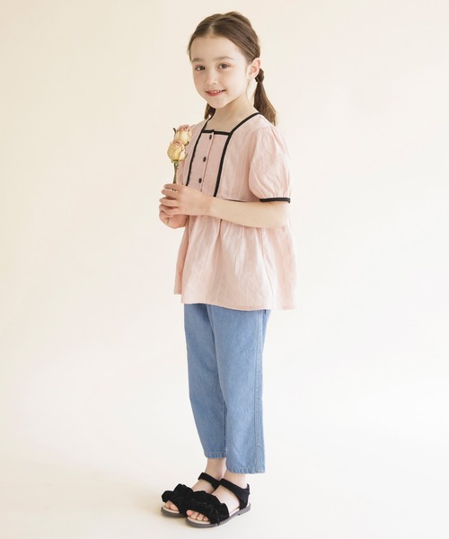 BRANSHES(ブランシェス)の「【プチレディ】配色パイピング半袖ブラウス(シャツ/ブラウス・キッズ・ピンク/ライトグリーン・100/150/110/130/140/120)」の13枚目の写真