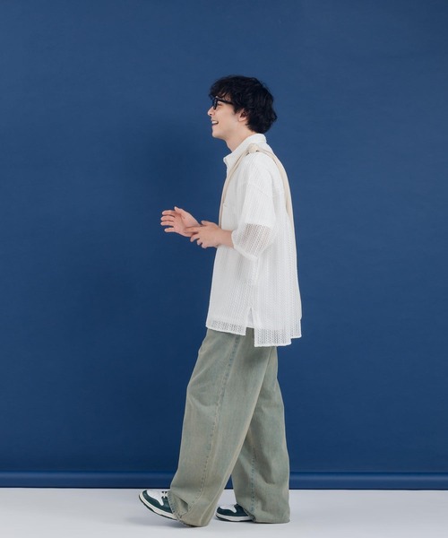 MUHET（ミュエータ）の「透かし編みレギュラーカラーシャツ（シャツ/ブラウス・レディース・ブラック/その他/オフホワイト・MEDIUM/X-LARGE）」の8枚目の写真