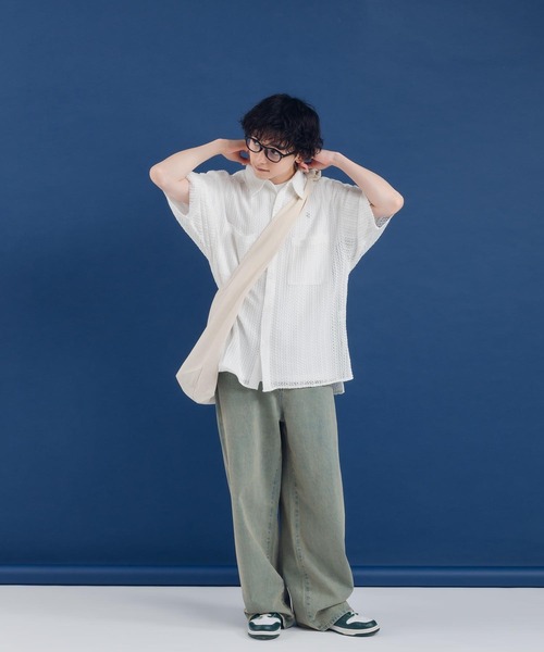 MUHET（ミュエータ）の「透かし編みレギュラーカラーシャツ（シャツ/ブラウス・レディース・ブラック/その他/オフホワイト・MEDIUM/X-LARGE）」の7枚目の写真