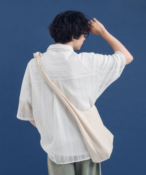 MUHET（ミュエータ）の「透かし編みレギュラーカラーシャツ（シャツ/ブラウス・レディース・ブラック/その他/オフホワイト・MEDIUM/X-LARGE）」の6枚目の写真