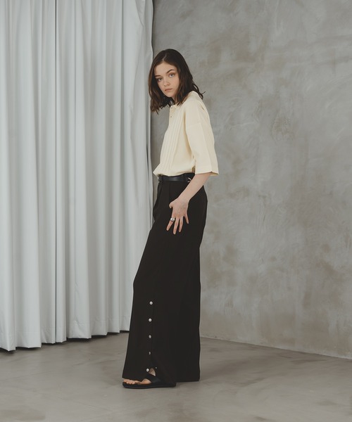 selle glant（セレグランテ）の「CABLE LINE KNIT POLO/ケーブルラインポロニット（ポロシャツ・メンズ・オフホワイト/グリーン・LARGE/MEDIUM）」の8枚目の写真