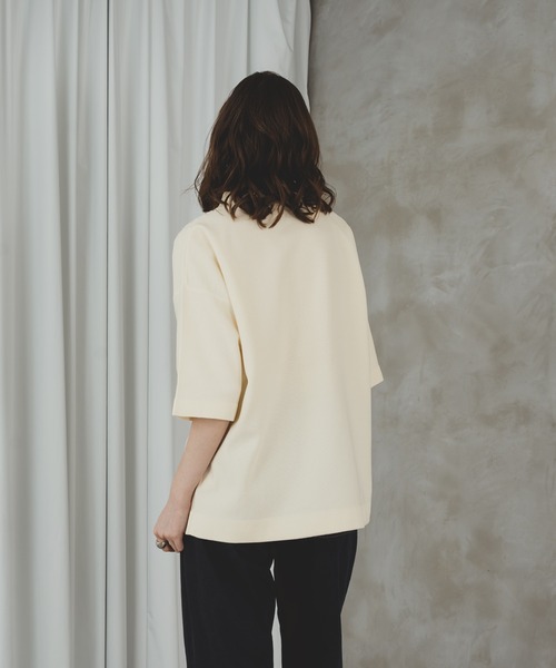 selle glant（セレグランテ）の「CABLE LINE KNIT POLO/ケーブルラインポロニット（ポロシャツ・メンズ・オフホワイト/グリーン・LARGE/MEDIUM）」の5枚目の写真