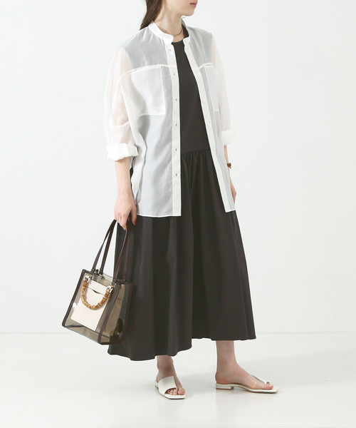 LOWELL things（ロウェル　シングス）の「Lucent/ｸﾘｱﾊﾞｰﾁｶﾙ2WAY（トートバッグ・レディース・ブラウン/ホワイト/ブラック・フリー）」の6枚目の写真