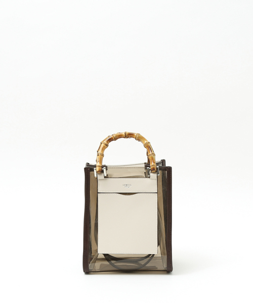 LOWELL things（ロウェル　シングス）の「Lucent/ｸﾘｱﾊﾞｰﾁｶﾙ2WAY（トートバッグ・レディース・ブラウン/ホワイト/ブラック・フリー）」の14枚目の写真