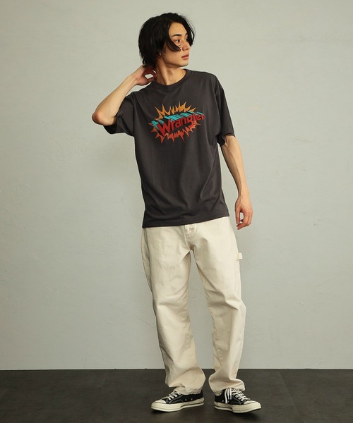 Wrangler（ラングラー）の「Wrangler/ラングラー ロゴポップ 半袖Tシャツ（Tシャツ/カットソー・メンズ・チャコールグレー/チャコール/イエロー/ホワイト系その他/グリーン/ホワイト・X-LARGE/SMALL/LARGE/MEDIUM）」の16枚目の写真