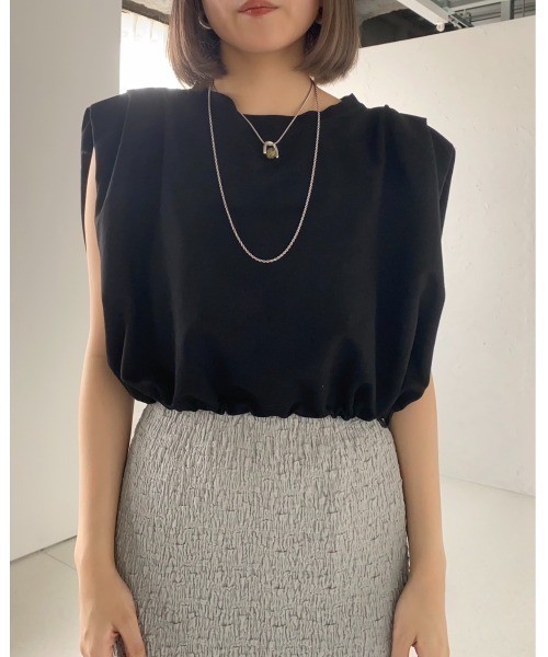 leimn(レイムン)の「パフショルダーコンパクトTシャツ(Tシャツ/カットソー・レディース・ベージュ/ホワイト/ブラック・FREE)」の20枚目の写真