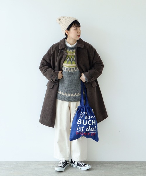 PAR ICI（パーリッシィ）の「杢圧縮ウール ダブルコート（ステン