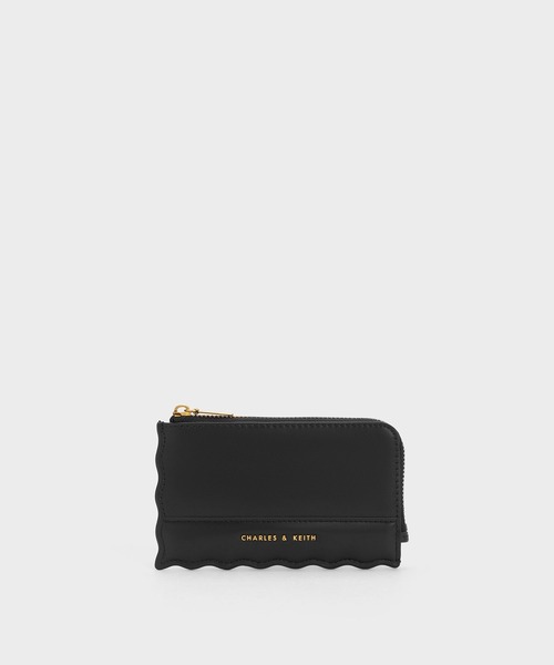 CHARLES & KEITH◆トリニティステッチトリムウォレット CHARLES & KEITH ステッチトリム ターンロックウォレット 【再