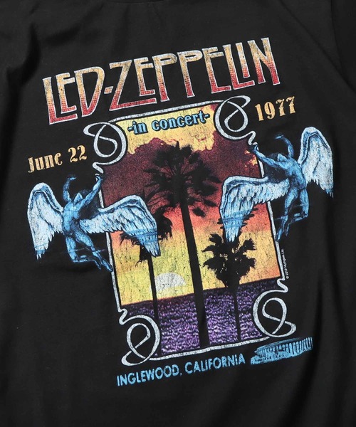 ROOPTOKYO(ループトウキョウ)の「Led Zeppelin Inglewood California 1977 Classic Rock Music Band T Shirt Tシャツ グラフィックTシャツ(Tシャツ/カットソー・メンズ・ブラック・S/M/L/XL)」の6枚目の写真