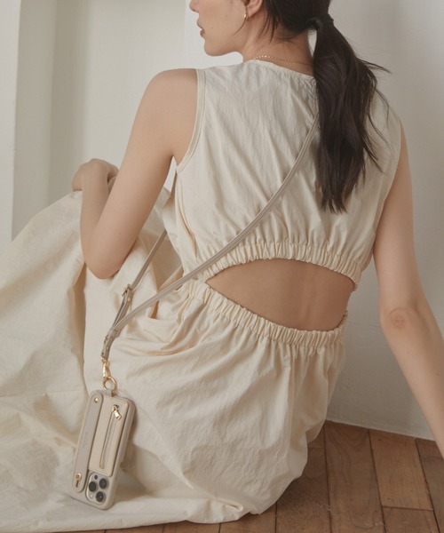ACYM（アシーム）の「Back open nylon ワンピース（ワンピース