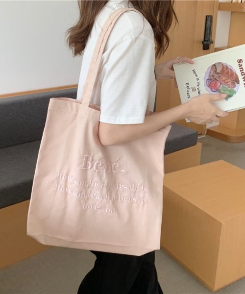 セール】パステルカラー刺繍トートバッグ（トートバッグ