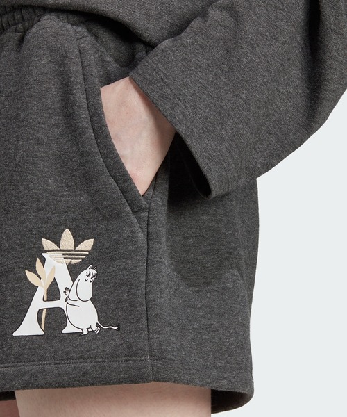adidas（アディダス）の「アディダス オリジナルス × ムーミン スウェットショーツ ショートパンツ / アディダスオリジナルス adidas Originals（スウェットパンツ・レディース・ダークグレー・MEDIUM/LARGE/SMALL/X-LARGE/XX-LARGE/X-SMALL）」の4枚目の写真