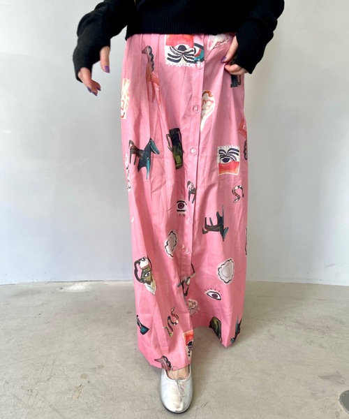 SANSeLF（サンセルフ）の「フロントボタンデザインスカート【SANSeLF】 sanw23a037（スカート・レディース・ピンク・FREE）」の5枚目の写真