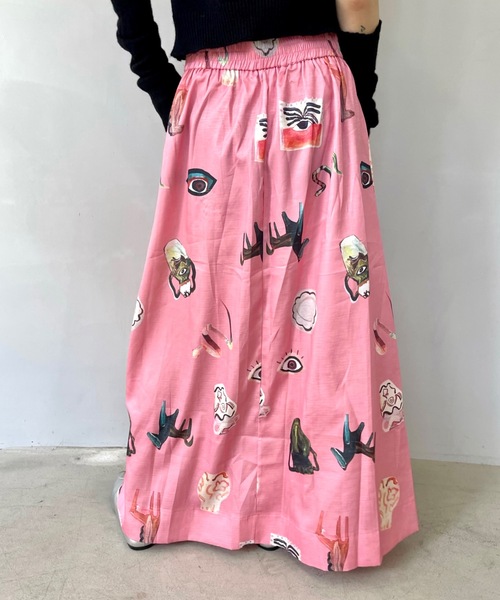 SANSeLF（サンセルフ）の「フロントボタンデザインスカート【SANSeLF】 sanw23a037（スカート・レディース・ピンク・FREE）」の6枚目の写真