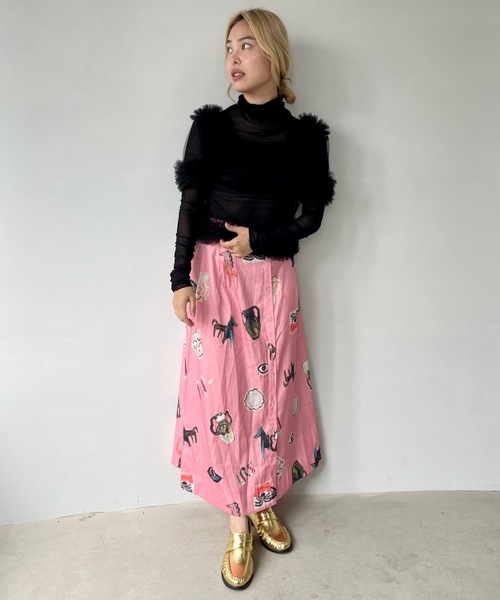 SANSeLF（サンセルフ）の「フロントボタンデザインスカート【SANSeLF】 sanw23a037（スカート・レディース・ピンク・FREE）」の9枚目の写真