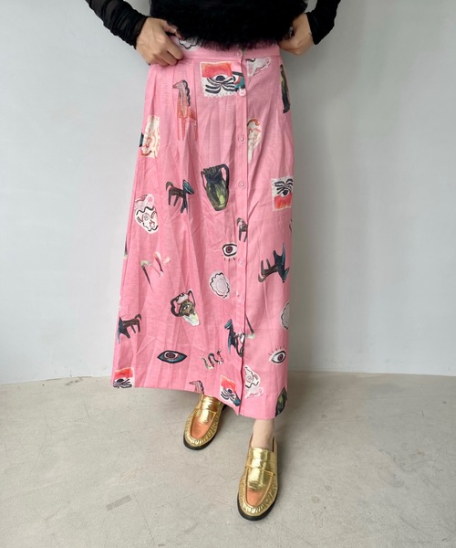 SANSeLF（サンセルフ）の「フロントボタンデザインスカート【SANSeLF】 sanw23a037（スカート・レディース・ピンク・FREE）」の10枚目の写真